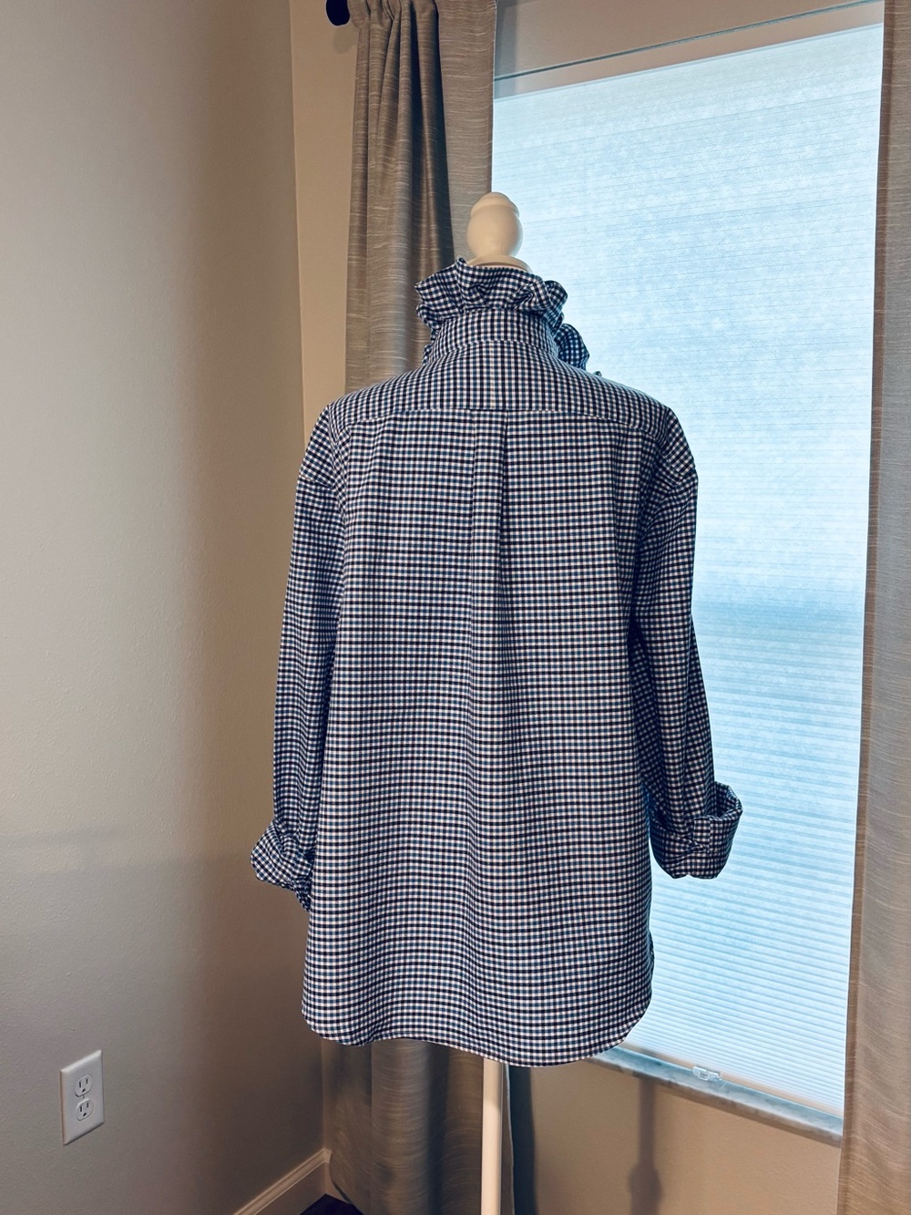 Classic Blue Refashioned plaid Ralph LaurenButton-Down Oxford Shirt for Women - Picture 8 of 10